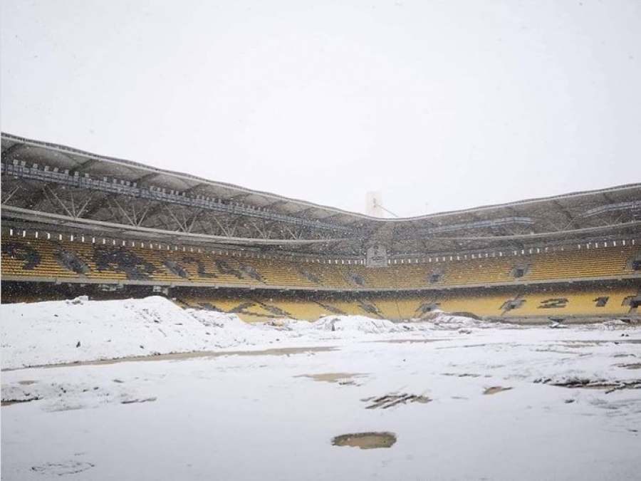 ΑΕΚ: Υπέροχες εικόνες από την χιονισμένη OPAP Arena και τα Σπάτα